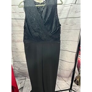 EXPRESS Black Lace Bodice Wide‎ Leg Jumpsuit Women's XL